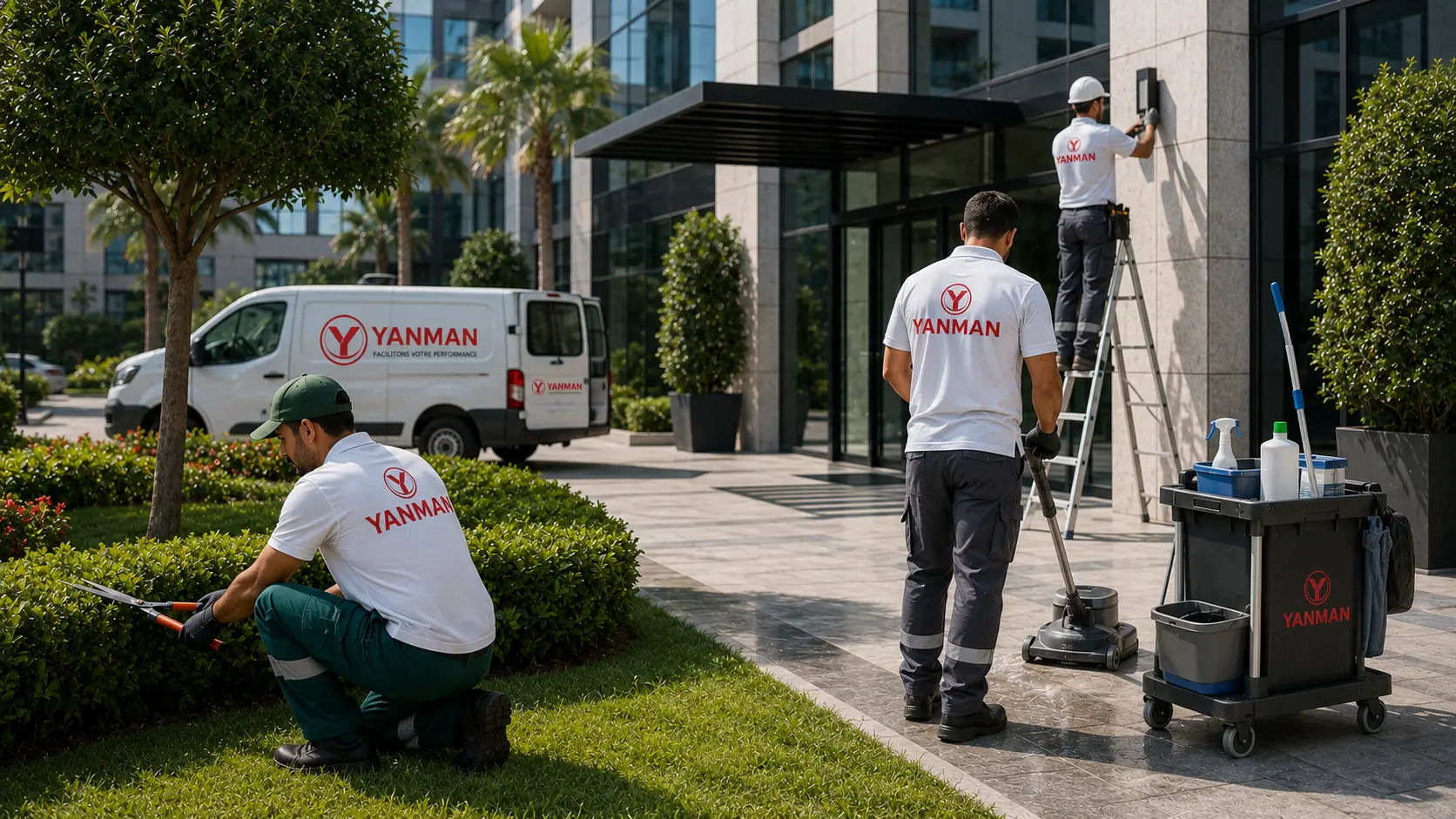 Illustration — entretien, espaces verts et maintenance - YANMAN